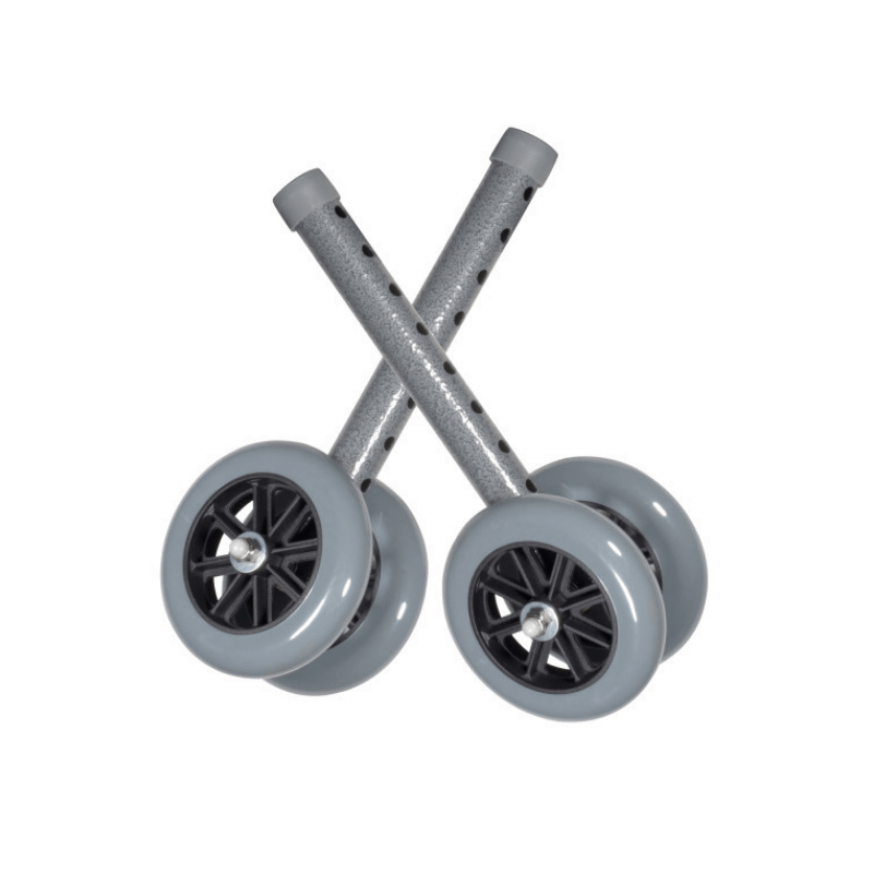 Drive Medical Heavy Duty Bariatric Walker Wheels 5 Inch Catsers - 1 Pair - Senior.com Walker Parts & Accessories